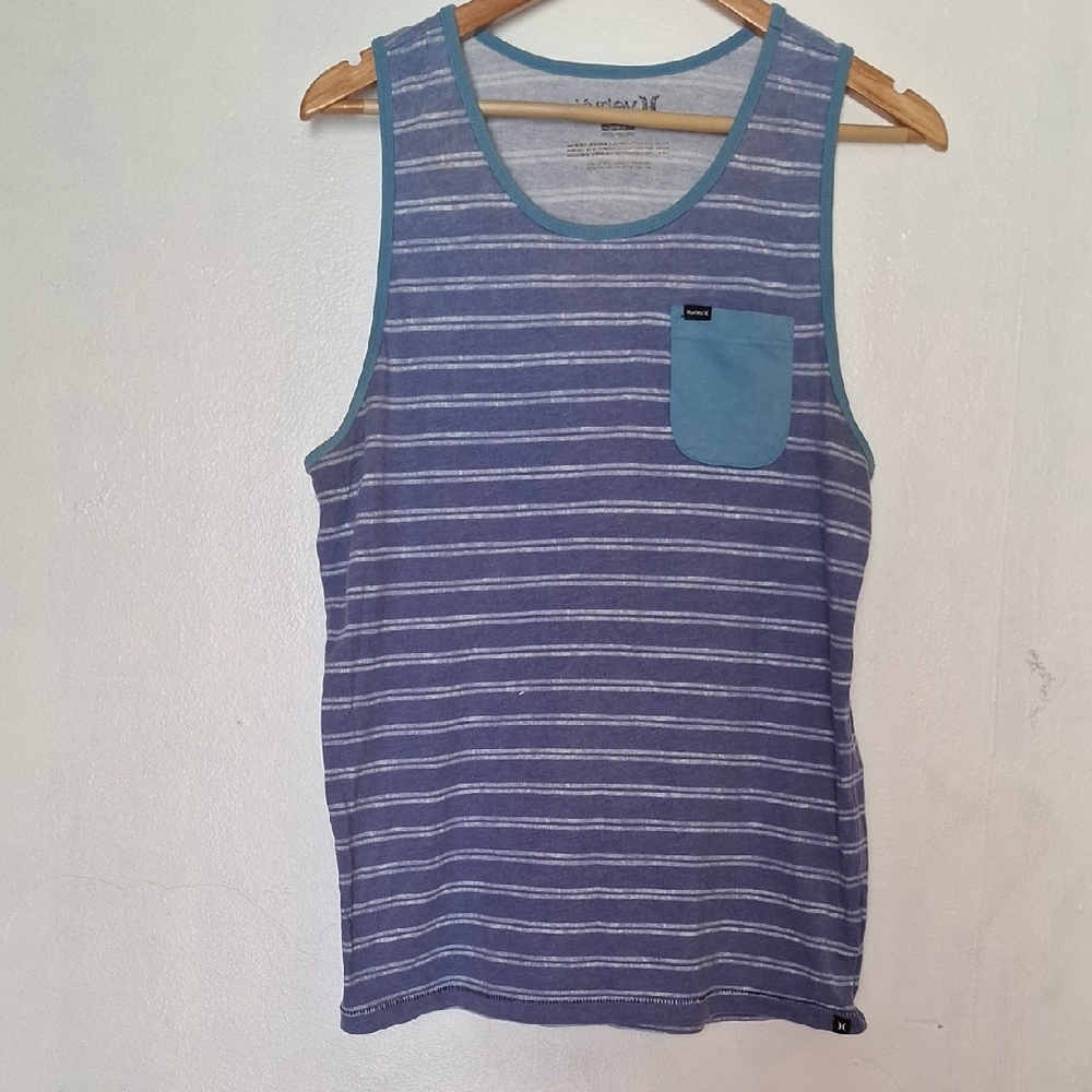 Hurley Light Blue and White Casual Tank